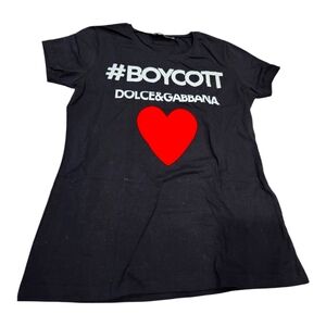 Dolce&Gabbana #BOYCOTT Heart Tee in Black Size 40